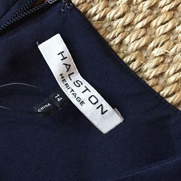 HALSTON EVENING COLLECTION DRESS IN 14 BLUE/BLACK - Picture 13 of 16